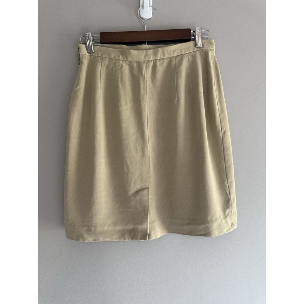 Banana Republic Y2K Khaki 100% Silk Short Mini Skirt Academia Preppy Casual Sz 6 - Picture 6 of 14